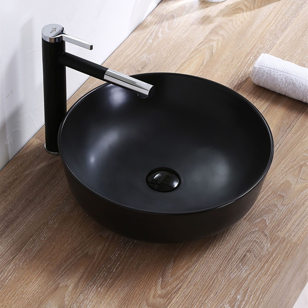 9118 - Round Matte Black Wash Basin