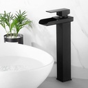 GF01 - Tall Waterfall Matte Black Mixer Tap