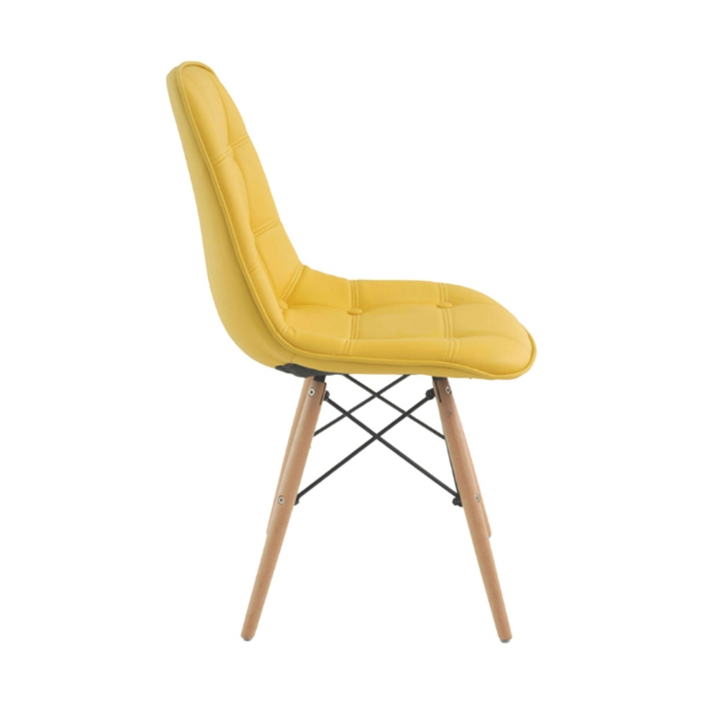 116C - Mustard Upholstered Eiffel Chair 