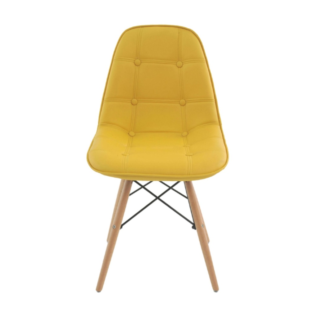 116C - Mustard Upholstered Eiffel Chair 