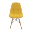 116C - Mustard Upholstered Eiffel Chair 