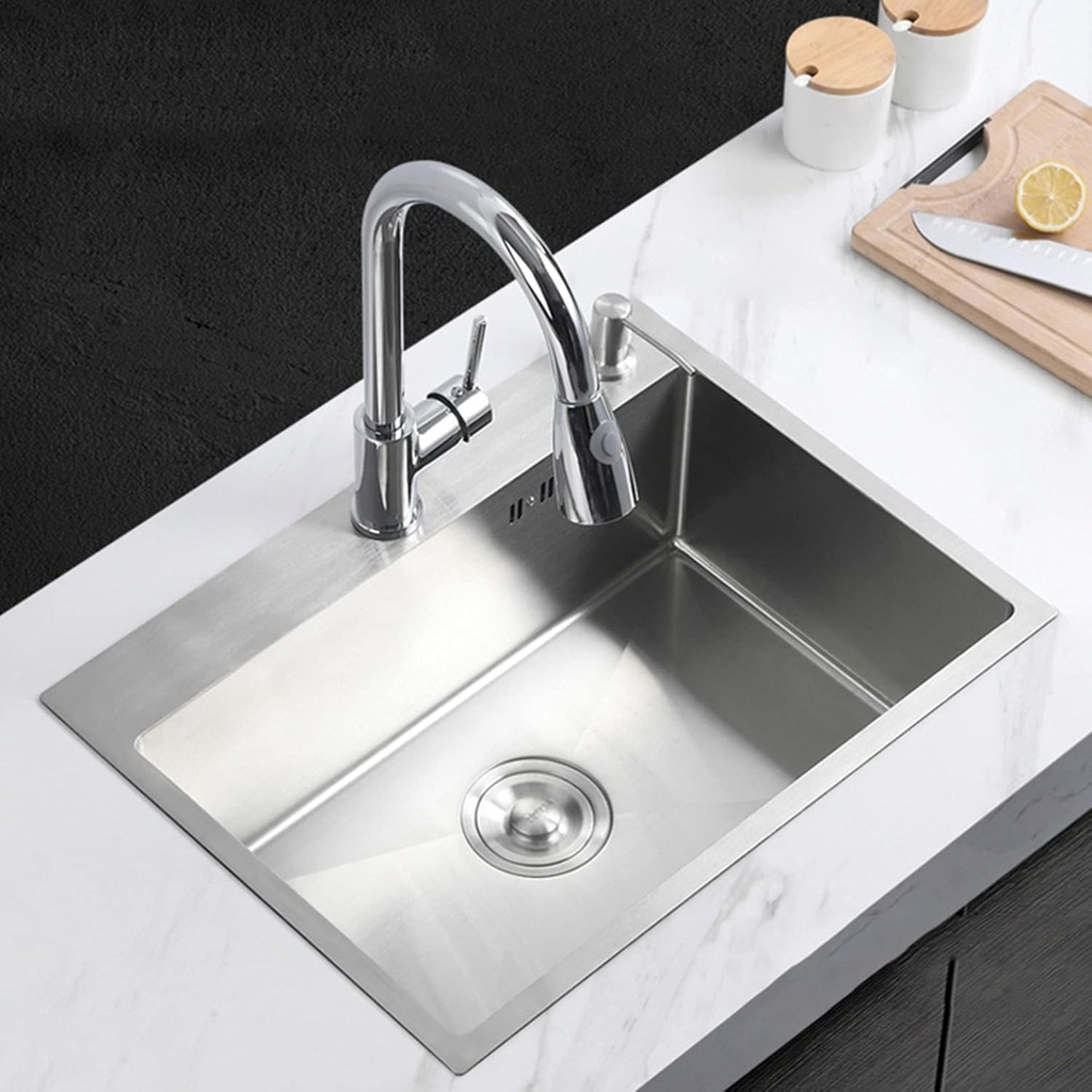 5545 BR - Brushed Steel Single Bowl Kitchen Sink