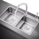 7843 BR - Brushed Steel Double Bowl Kitchen Sink