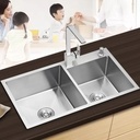 SH7540 BR - Brushed Steel Double Bowl Kitchen Sink