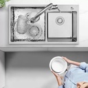 SH7540 BR - Brushed Steel Double Bowl Kitchen Sink