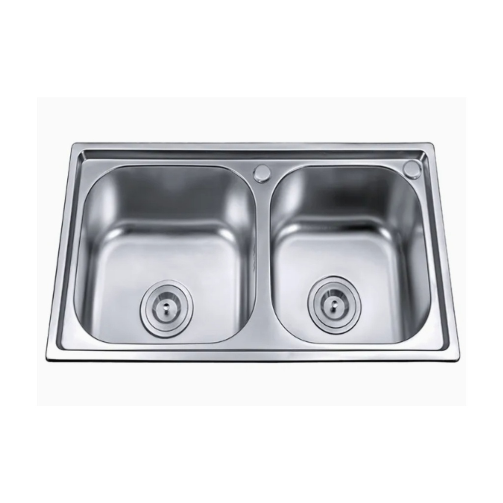 MM7843 - Brushed Steel Double Bowl Kitchen Sink