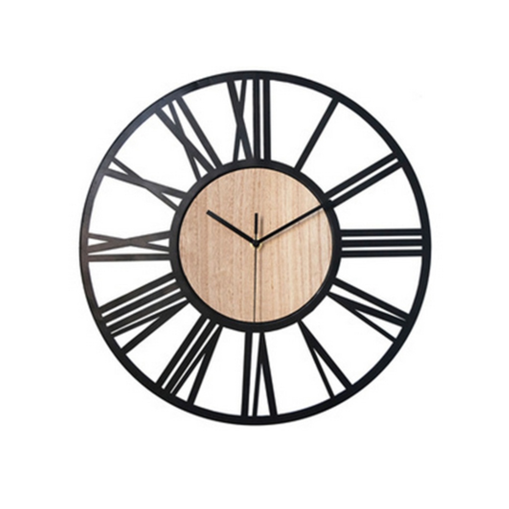 YX2051 - Modern Iron Wooden Wall Clock