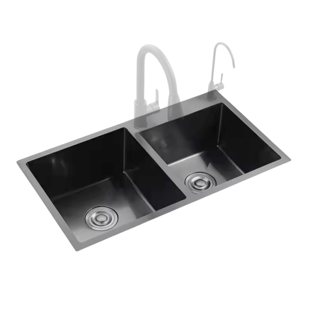 7540 BK -  Nano Black Double Bowl Kitchen Sink