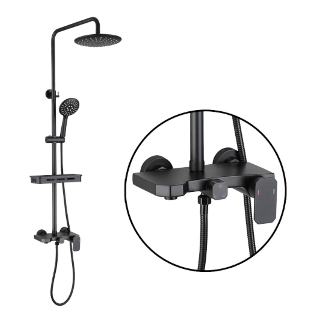 HS012 - Matte Black Shower Tap