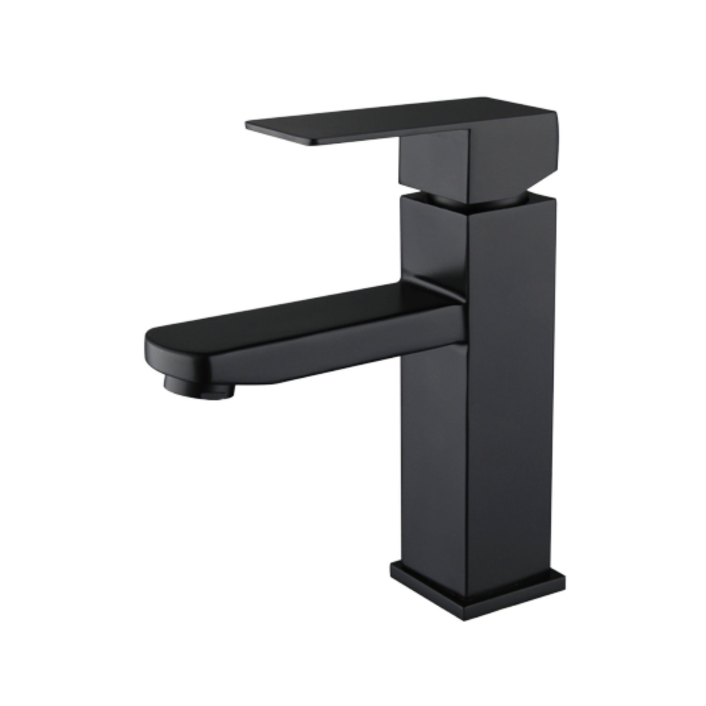 HS017 - Matte Black Square Basin Mixer Tap