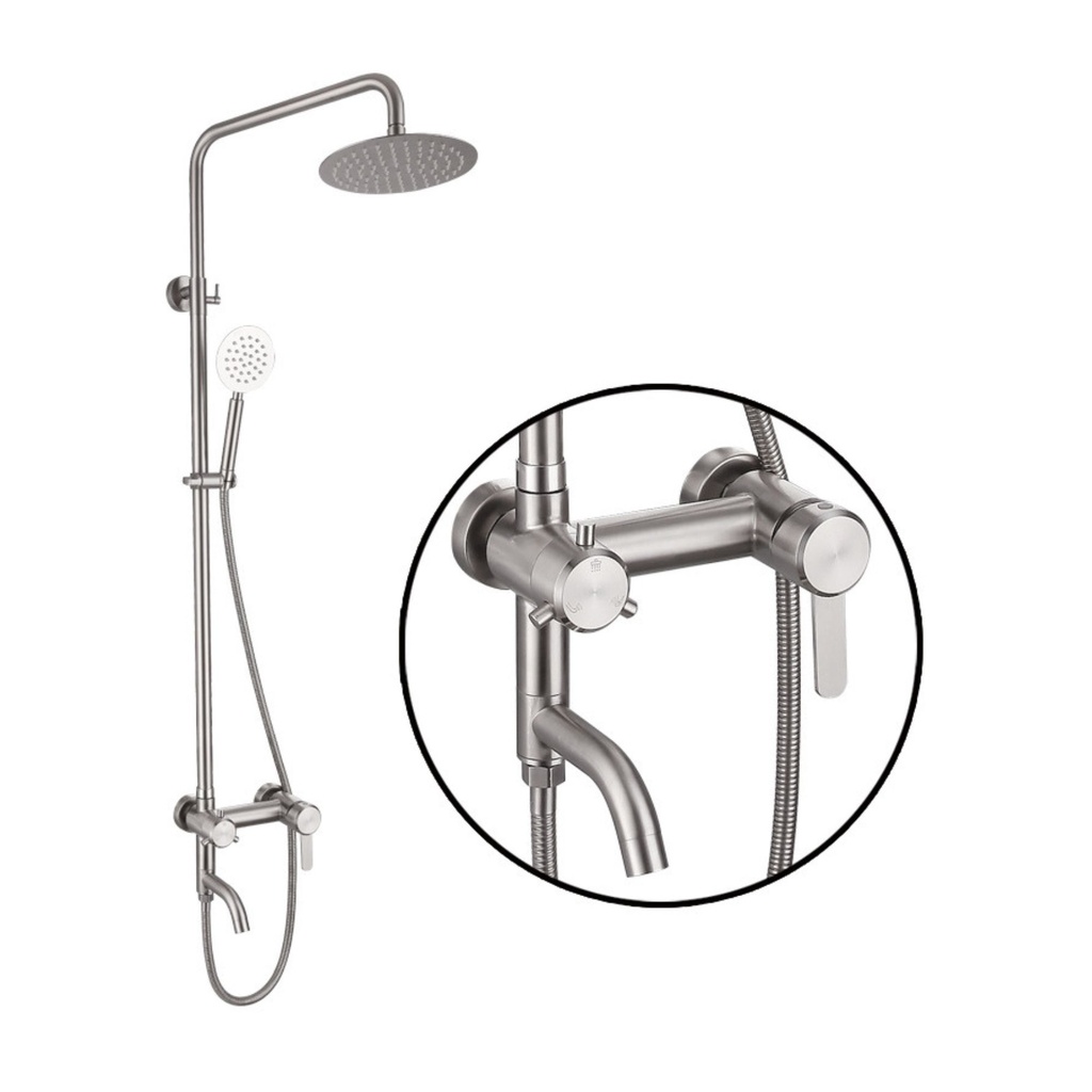 QH-LY004 - Brushed Steel Finish Mixer Shower Tap