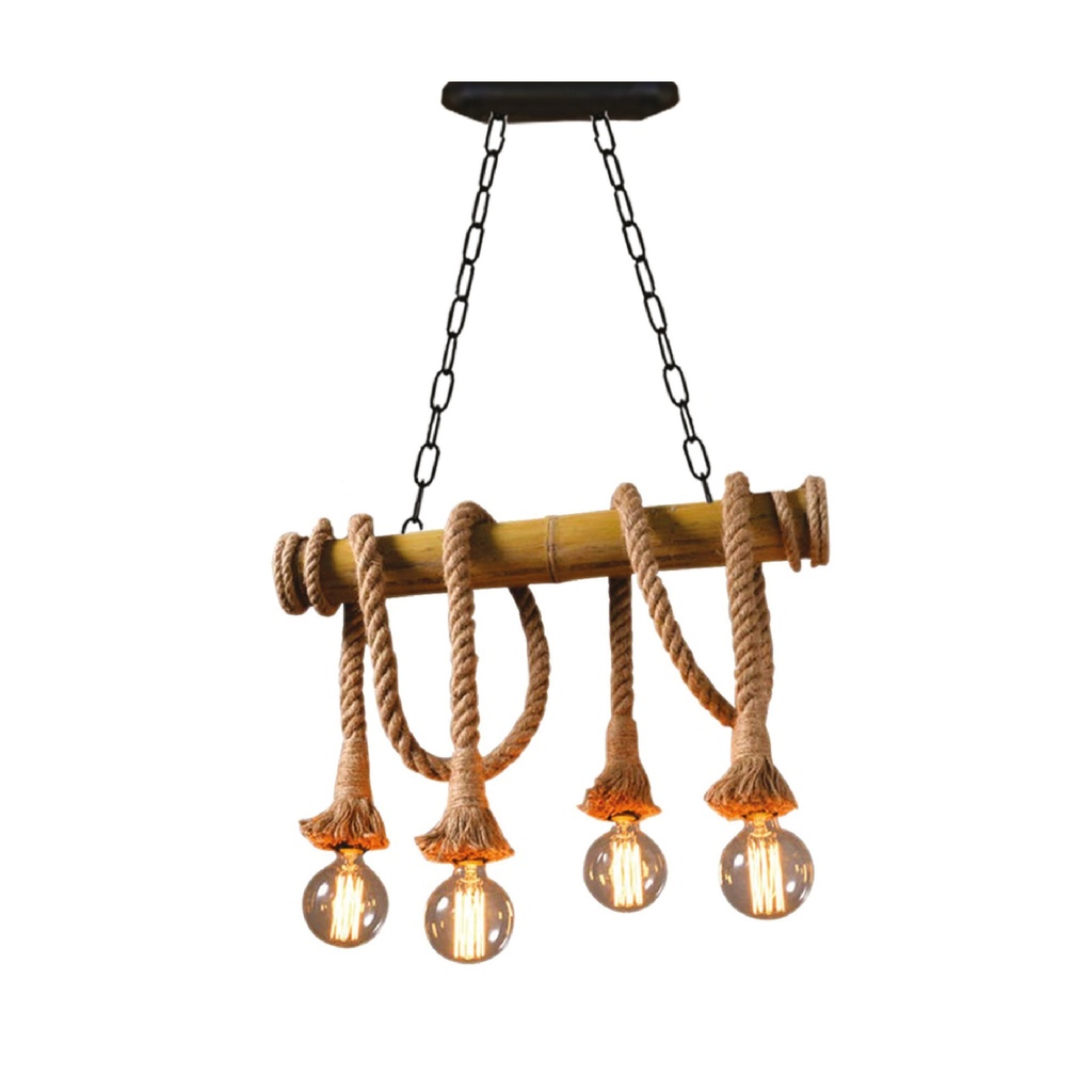 XL8032 - Four Heads Hemp Rope Pendant Lamp