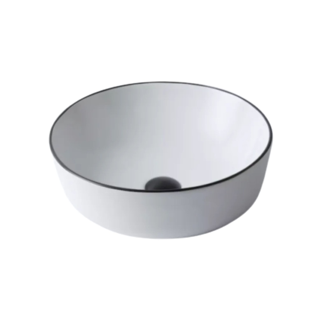 9110 - Black Rim Countertop Wash Basin