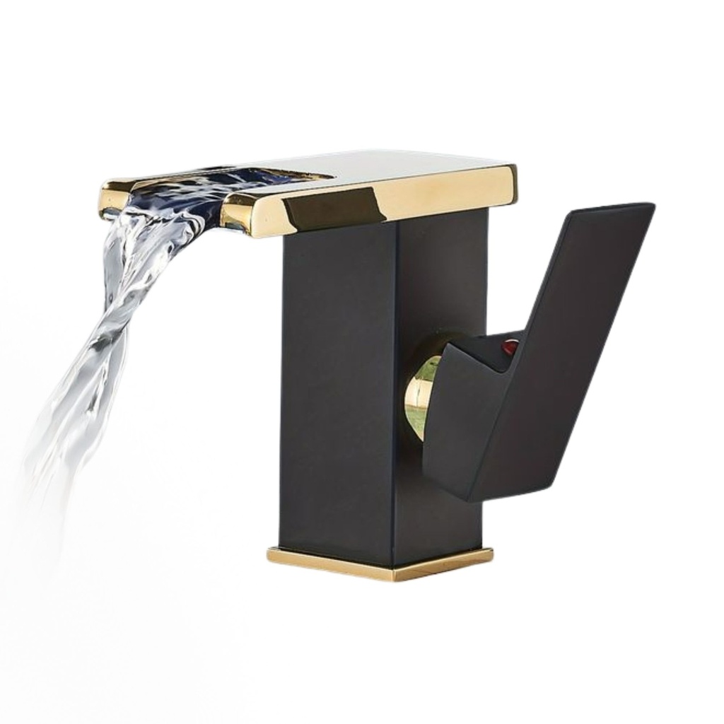 GF05 - Waterfall Gold and Black Mixer Tap