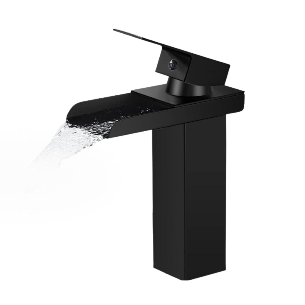 GF03 - Waterfall Matte Black Mixer Tap