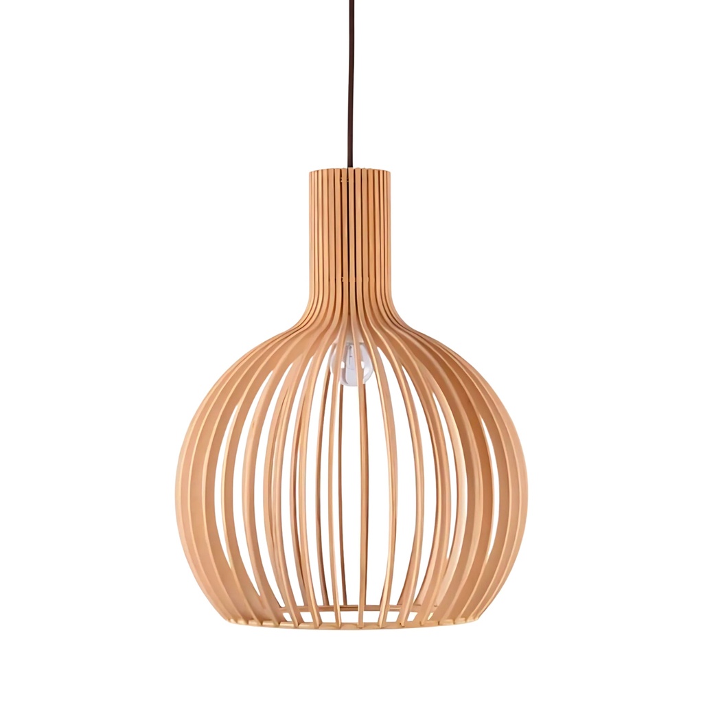 AQ21 - Nordic Wooden Birdcage Pendant Lamp