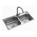 MM7843 - Brushed Steel Double Bowl Kitchen Sink