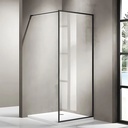 PK1020-BK - Matte Black Frame Single Shower Screen