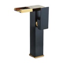 GF06 - Tall Waterfall Gold and Black Mixer Tap